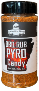 Casks-n-Que Pyro Candy BBQ Rub available at Mash & Vine Market in Little Rock