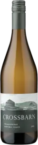 2021 Crossbarn Sonoma Coast Chardonnay wine bottle with gray screw cap and vineyard landscape label.