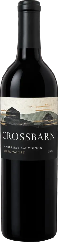 Crossbarn Cabernet Sauvignon 2021 Napa Valley red wine bottle with black capsule and vineyard-inspired label.