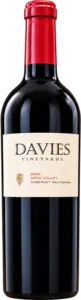 2022 Davies Vineyards Napa Valley Cabernet Sauvignon red wine bottle with red capsule and cream label.