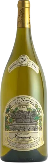 2024 Far Niente Napa Valley Chardonnay white wine bottle with gold foil capsule and illustrated vineyard label.